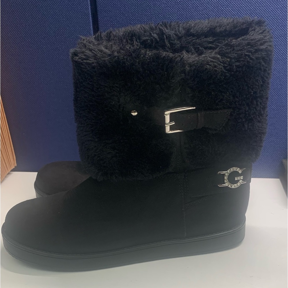 GBG losangeles boots black faux fur 8.5 m